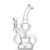 Hookahs Glas Bong Recycler DAB Rig Waterleidingen Clear Color Hoogte 9 Inch 14mm Joint Ship with 14.4 mm Mannelijke Bowl USA IN VOORRAAD BONDEN