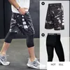 Men Kids Basketball Sets Sport Gym QUICK-DRY Workout Board Shorts + Tights For Male Soccer Exercise Hiking Running Fitness Yoga