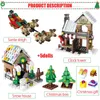 741pcs Creator Santa Claus Winter Village Houes Christmas Tree Snowman Building Blocks City Friends DIY Bricks Toys for Girls X0902