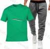 Moda Tasarımcı T-Shirt ve Pantolon Set Marka Trailtsuits Erkek Tee Takım Siyah Mektuplar Baskılı Spor Giyim İlkbahar Yaz Kısa Kollu Joggers İki Parçalı Set Sporu