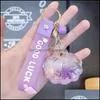 Keychains Mode Accessories Lovely Girl Heart Dream Shell Drijvende fles Cartoon Jelly Leather Rope Car Key Chain Bag Pendant Drop Delive