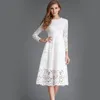 longo branco vestidos de renda para as mulheres