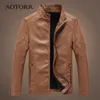 Giacca da motociclista spessa da uomo Autunno Inverno Causale Cappotto da uomo Giacche da moto Moda maschile Solid PU Leather Top Man 5XL 211009