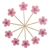 Lincaier 10 pcs cor-de-rosa flores de cerejeira cupcake toppers menina decorações festa de aniversário crianças sakura bolo suprimentos acessórios flor y200618