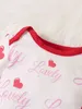 Baby Letter & Heart Graphic Contrast Binding Jumpsuit SHE