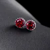 Mode Bunte 8mm AAA Zirkonia Designer Krone Ohrringe Ohrstecker Kupfer Rundschliff Silber Weiß Rot Blau Gelb CZ Ohrring Schmuck Für Frauen Party Geschenk