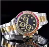 Ladies Square Watches Flower Full Diamond Gold Watch Rhinestone Women Swiss Designer Automatiska armbandsur Armband Clock238A