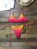 Sexig Gradient Bikini Set Bandage Micro Bikinis Womens Cover Up Badkläder Kvinnor Brazilian Baddräkt Badkläder Biquini 210621