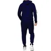 Men's Tracksuits 2Pcs Men Hoodie Tops Joggers Pants Tracksuit Set Running Jogging Gym Sports Wear Hooded Sweat Suit Exercise Workout