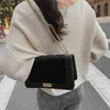 Akşam Çanta Çizgili Lüks Kadife Omuz Kadınlar Için Kadın Uzun Zincir Metal Hasp Çanta Trendy Kare Kraliyet Mavi Crossbody Çanta Kesesi