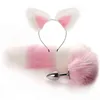 NXY Sex Anal jouets jouet mignon doux oreilles de chat bandeaux 40 cm queue de renard arc métal godemichet Anal érotique Cosplay accessoires 1202