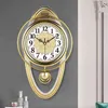 Duży Vintage Clock Luksusowy wahadło Proste Stylowe Salon Zegary Nordic Creative Wall Zegarki Horloge Home Decor C6111110