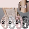 Bling Metal Straps för Apple Watch Bands 38mm 40mm 42mm 44mm Kvinnor Glitter Armband Iwatch Serie 6 5 4 3 2 1 SE