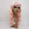 Xt818 cosplay perucas longas moda de cabelo ondulado para mulheres coloridas cabelo sintético 22 polegadas natural 100% calor sintpy fibra