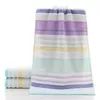 Towel 1 Piece 34*74cm 100% Cotton Striped Soft Face Hair Bath Bathing Cleaning Adult Unisex Gift Travel
