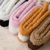 Winter Coral Fleece Mulheres Meias Pelúcia Cartoon Gato Urso Panda Long Meias Para Meninas Bonito Peludo Peludo Quente Piso Indoor Sock