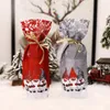 Noel Süslemeleri Yıl 2021 Noel Baba Kardan Adam Şarap Şişesi Kapak Noel Dekorasyon Ev Yemeği Dekor Için Hediye Ağacı Süs