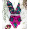 High Waist Bikini 2021 Ruffle Swimwear Women Print Sexy Swimsuit Push Up Bikinis Plus Size Bathing Suits Bow Beach Wear 210305