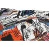 Wacko Maria 21SS BASQUIAT CAMISA HAVAIANA Camisas Graffiti Havaianas Moda Praia Estilo Top Tees Roupas Casuais Soltas MIQS