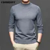 COODRONY Autumn Winter Soft Warm Knitwear Jerseys Classic Casual Pure Color Thick Turtleneck Sweater Pullover Men Clothing C1315 211221