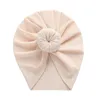 17.5*20 CM Candy Color Round Ball Newborn Hats Fashion Knitting Striped Donut Infant Caps Baby Turban Kids Birthday Gifts