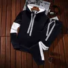 Vinter Hoodie sätter män Tracksuit Casual Tröja + Sweatpants 2 Piece Set Male Pullover Hoody Fashion Streetwear Kläder 211123