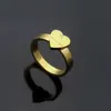 2021 Topkwaliteit extravagant Simple Heart Love Ring Goud Zilver Rose Kleuren Rvs Paar Ringen Mode Vrouwen Designer Sieraden Dame Party Geschenken