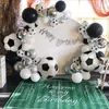 Wegwerp Dinware Football Schrijf voetbaljongen Verjaardagsfeestje Cup Plaat servies Sets Baby Shower Decoration Supplies Ballon Set