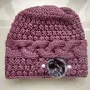 O chapéu de malha do inverno ajusta a moda mulheres floral bonnet lã misturada pele de coelho quente lenço ao ar livre soletchy headwear cap 211119