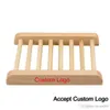 Wholesale Natural Bamboo Home Use Wooden Storage Holder Soap Dishes Wooden Craft Bathroom Soap Tray Soap Rack Box Container XDH0179