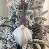 Heißer Stil Weihnachtsschmuck Baum Anhänger schöne rote Welle Punkt gestreifte Wald Mann Puppe Weihnachtsbaum Anhänger Zubehör fy22