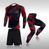 3 PCS Survêtements Costume Hommes Courir Costume De Sport MMA Compression Sportswear Rashguard Mâle Bodybuilding T-shirt Pantalon Homme Formation 211023