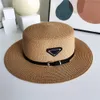 2021 INS Verano Mujeres Sombrero de Paja Moda Protección Solar Playa Personalidad Sombreros de ala ancha con Ribbon6617797