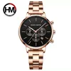 3 Small Plate Fashion Men's Watch Brand HM Hannah Martin Japansk Quartz Movement Ladies Klockor Elegant Enkel Fritid Vattentät Rostfritt Stål Klocka