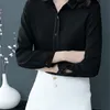 ربيع المرأة طويلة الأكمام قميص أسود اللون OL المرأة قمم و البلوزات الشيفون بلوزة مكتب سيدة المرأة القمصان 2060 50 210528