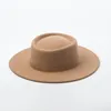 Gierige rand hoeden Siddons wol top hoed winter buiten dame elegante brede vrouwen roze temperament fedora cap