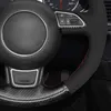 Cubierta de dirección de coche de ante de fibra de carbono negro para Audi A1 A3 A4 20152016 A7 20122018 s7 20132018 RS7 20142015 J220808
