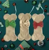 Calcetín navideño con huesos de perro, calcetines navideños de yute, calcetín con lazo festivo, suministros de decoración para fiesta, venta al por mayor, 3 diseños