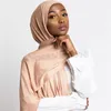 Donna di moda musulmana calda morbida hijabs scialpa a scialle di cotone normale sciarpe donne turbanti a scialli lunghi scialli a testa in fascia abaya
