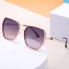 Solglasögon HD Polariserade solglasögon för kvinnor TR90 Trend Ins Net Red Samma stycke Stora oregelbundna linser Glasögon Kvinnlig gradient Purple Gold