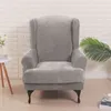 Wing back Chair Cover Velvet Spandex Winback Sofa fundas para sofás 211105