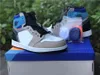 Les plus chauds authentiques 1 High OG Prototype Chaussures Blanc Multi Couleur Total Orange Hyper Royal University Bleu Obsidian Sports de plein air Baskets avec boîte d'origine US4-13