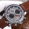 2022 V7F 168571-3004 A7750 Automatic Chronograph Mens Watch Gray Texture Dial Cognac color Strap Stainless Steel Case Latest V2 Upgrade Version eternity Watches