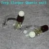 Rökning Tillbehör Terp Slopper Quartz Banger med glaspärlor Pärlor Ruby Marmor piller för vatten Bong Dab Rig Nail Fased Edge Blender W 28mm Long Barrel