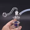 10mm male glass oil burner pipe with mini glass recycler bong thick beaker honeycomb glass water pipes bongs with silicone hose 2pcs