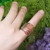 Justerbar storlek Micro Pave Red Blue Cz Guldfärg Geometrisk Rund Big Wide Engagement Bröllop Ringar för Kvinnor R190 210714