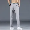 Mingyu Summer Men's Casual Pants Men Trousers Male Pant Slim Fit Work Elastic Waist Green Grey Light Thin Cool Trousers 28-38 220311