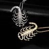 Männer Hip Hop Schmuck Gold Farbe Iced Out Kubikzircon Glänzende Skorpion Anhänger Halskette für Männer Punk Rock Schmuck Geschenk