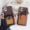 لـ iPhone 13 13Pro 12 12Pro Max 14 14Pro Phone Cases Fashion Leather Card حامل الهاتف المحمول