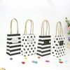 50pcs 12x8x5cm Stripes/Points Paper Bags with Handles Wedding Favors and Gifts for Guests Candy Box and Gift Bags Packaging 210724